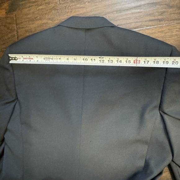 CANALI Mens 3 Button Suit Jacket Lana Wool Blazer Coat Black Mens 44 L FLAWS - Picture 4 of 13